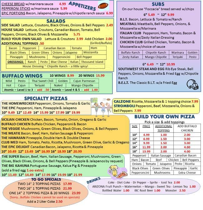 Menu at Big Papa's Pizza &amp; Sports pizzeria, Schertz
