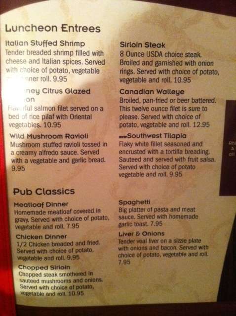 Menu at Rhinelander Cafe &amp; Pub, Rhinelander
