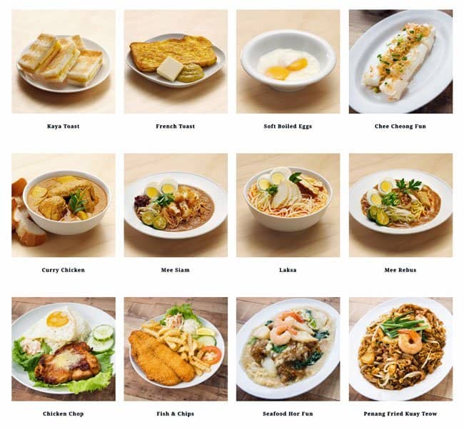 Killiney Kopitiam メニュー