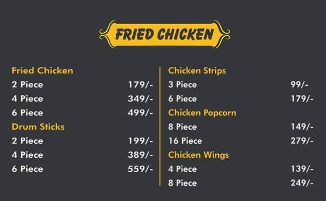 The Aragorn's Cafe menu