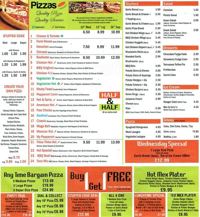 Pizza Hot 4 You Menu, Menu for Pizza Hot 4 You, New Eltham, London