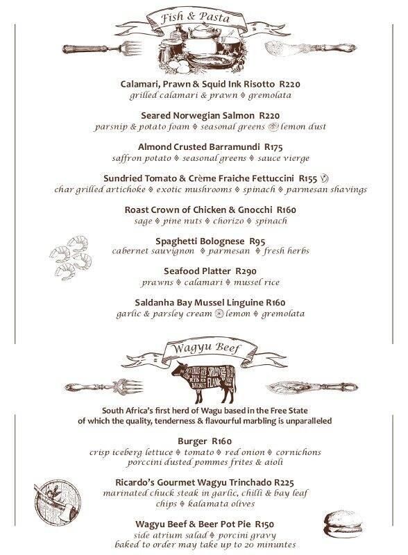 Atrium menu