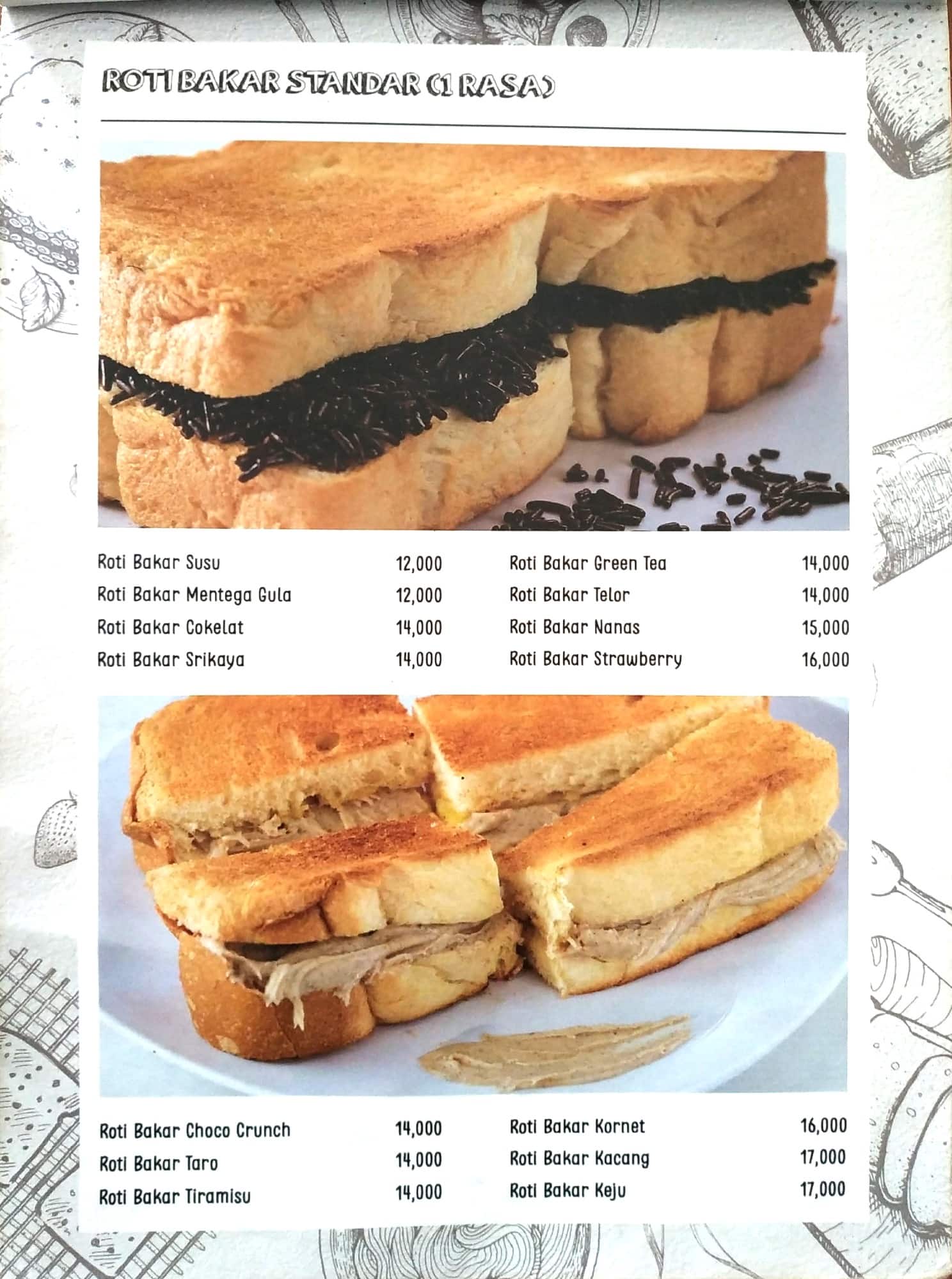 Bakerman Menu Roti Menu at Roti Bakar Eddy - TMII cafe, East Jakarta, Jl. Raya Pd. Gede No.56A