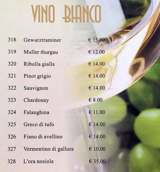 Menu di Ristorante Tesoro 