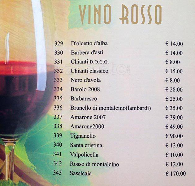 Menu di Ristorante Tesoro 