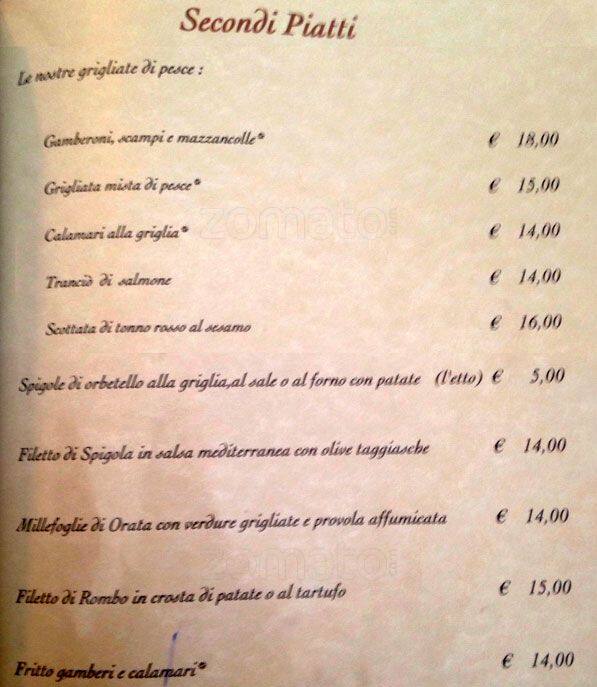Menu di Il Grottino All'Aventino 