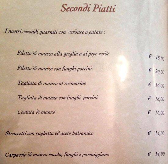 Menu di Il Grottino All'Aventino 