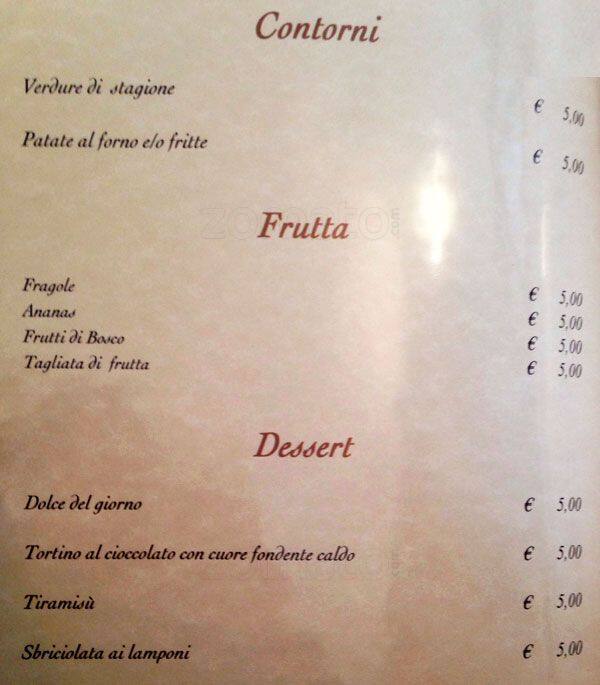 Menu di Il Grottino All'Aventino 