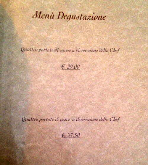 Menu di Il Grottino All'Aventino 
