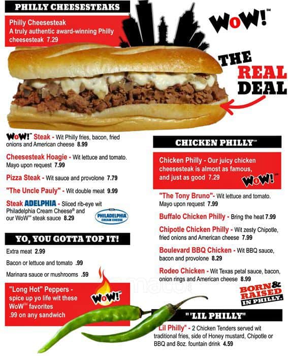 Wit Or Witout Philly Cheesesteaks Menu Urbanspoon/Zomato