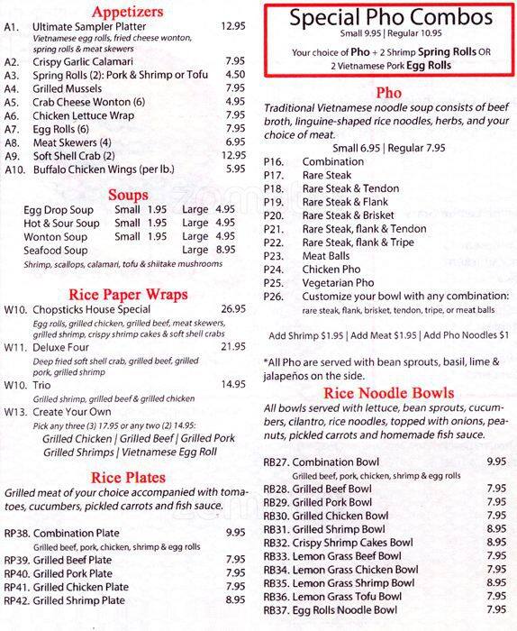 Chopsticks Menu, Menu for Chopsticks, Brighton, Denver Urbanspoon/Zomato