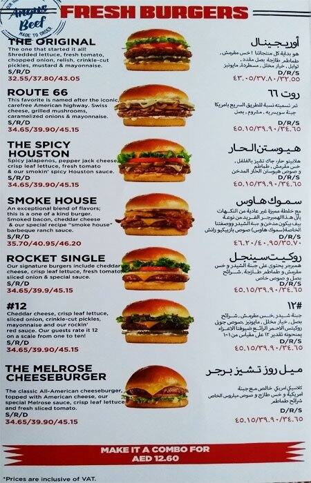 Johnny Rockets Menu, Menu for Johnny Rockets, Jebel Ali Village, Dubai ...