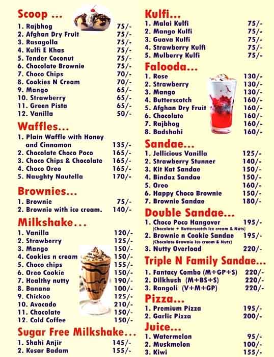 Menu of Amul Ice Cream Parlour, Upvan, Thane West, Thane
