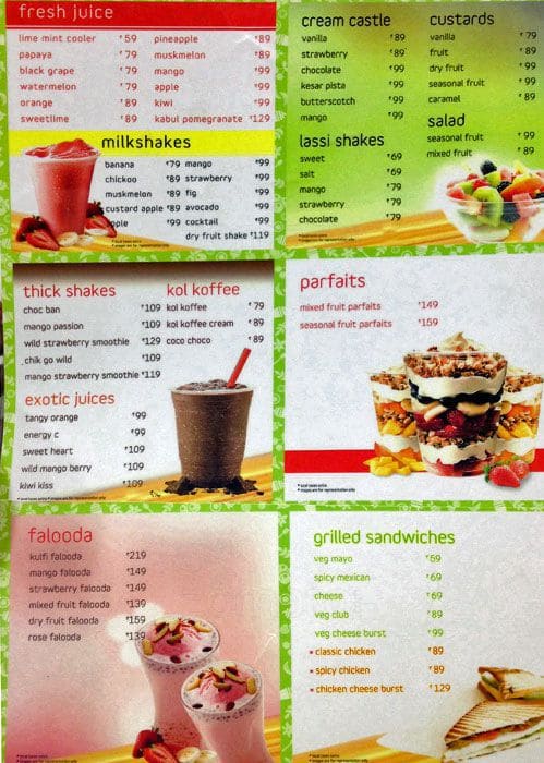 Squeez Juice Bar Menu, Menu for Squeez Juice Bar, Whitefield, Bangalore ...