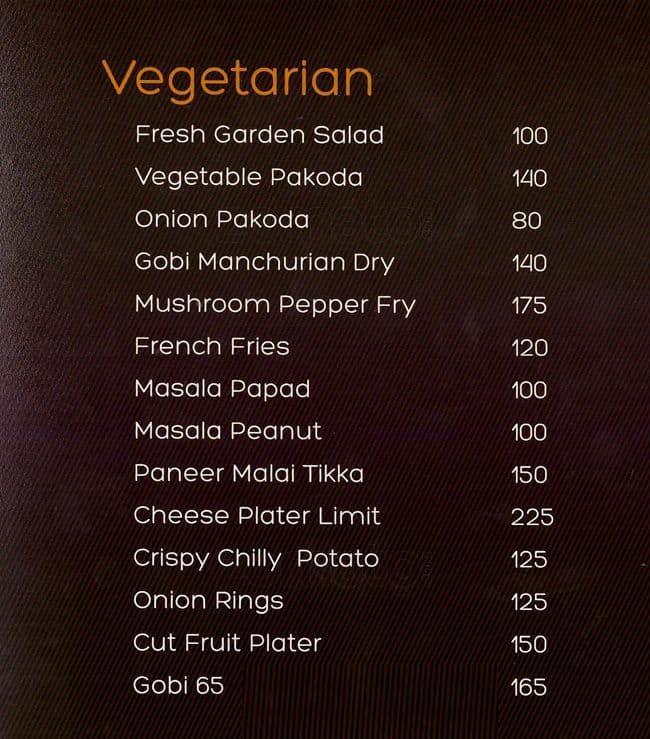 Menu at Blue Moon, Chennai, 89