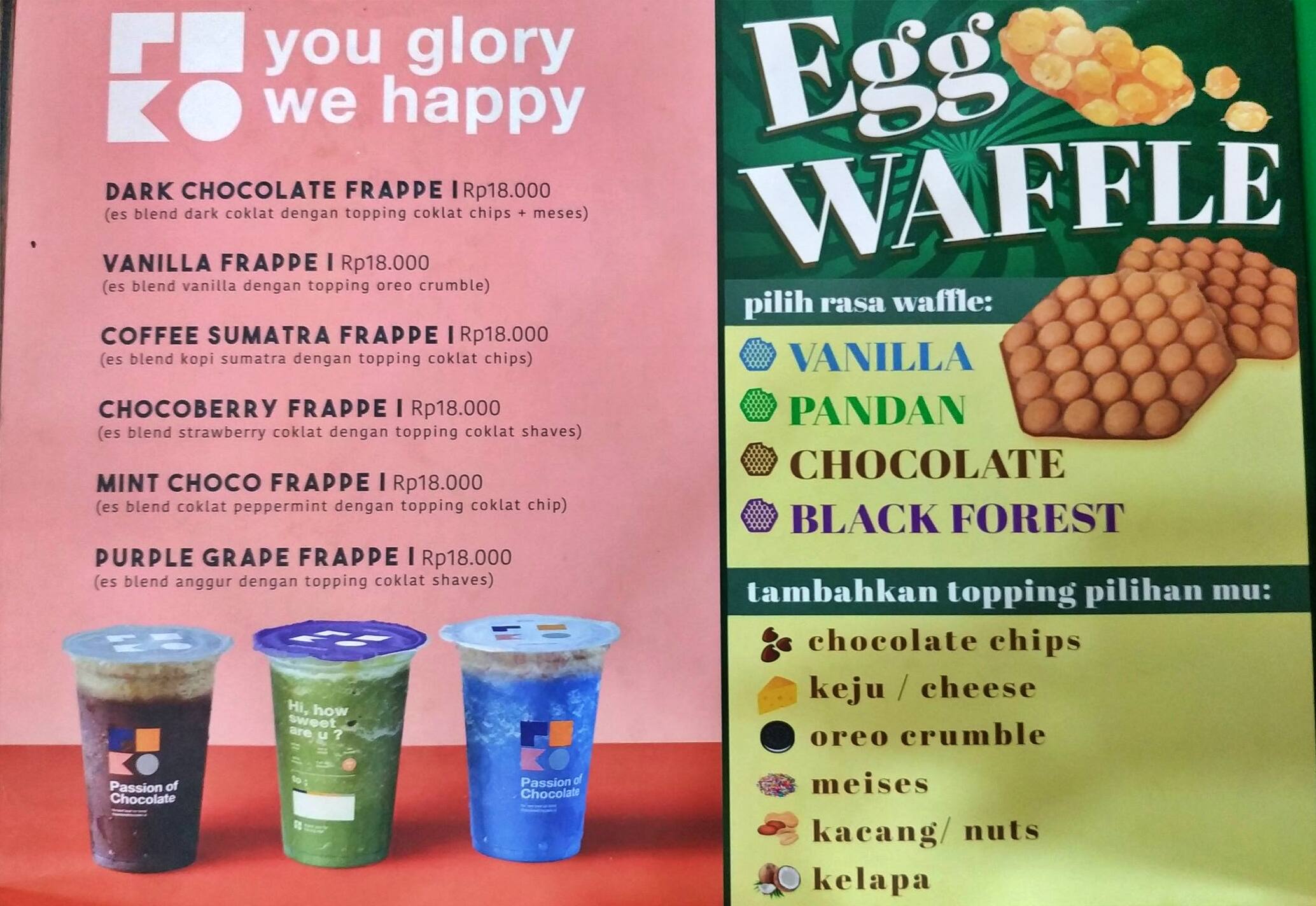 Menu at Eggo Waffle desserts, Jakarta, Mall Kelapa Gading 3