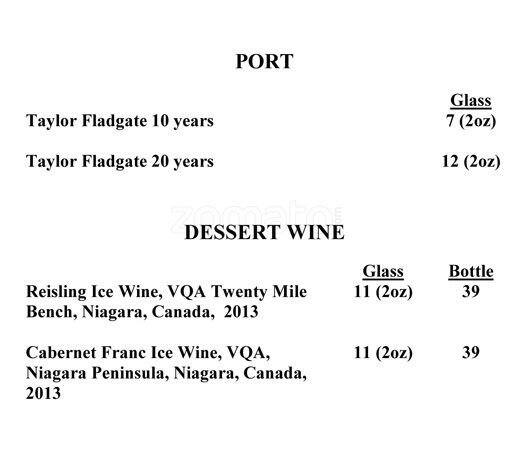 Citrus Restaurant & Lounge menu