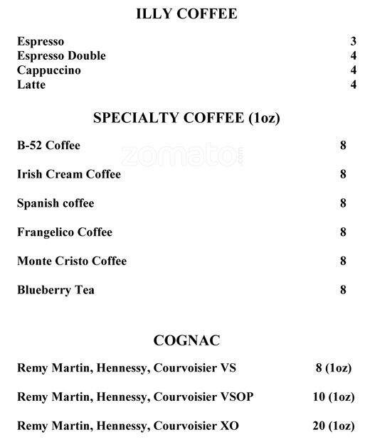 Citrus Restaurant & Lounge menu