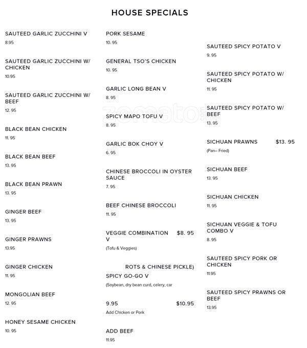 Chungee's menu