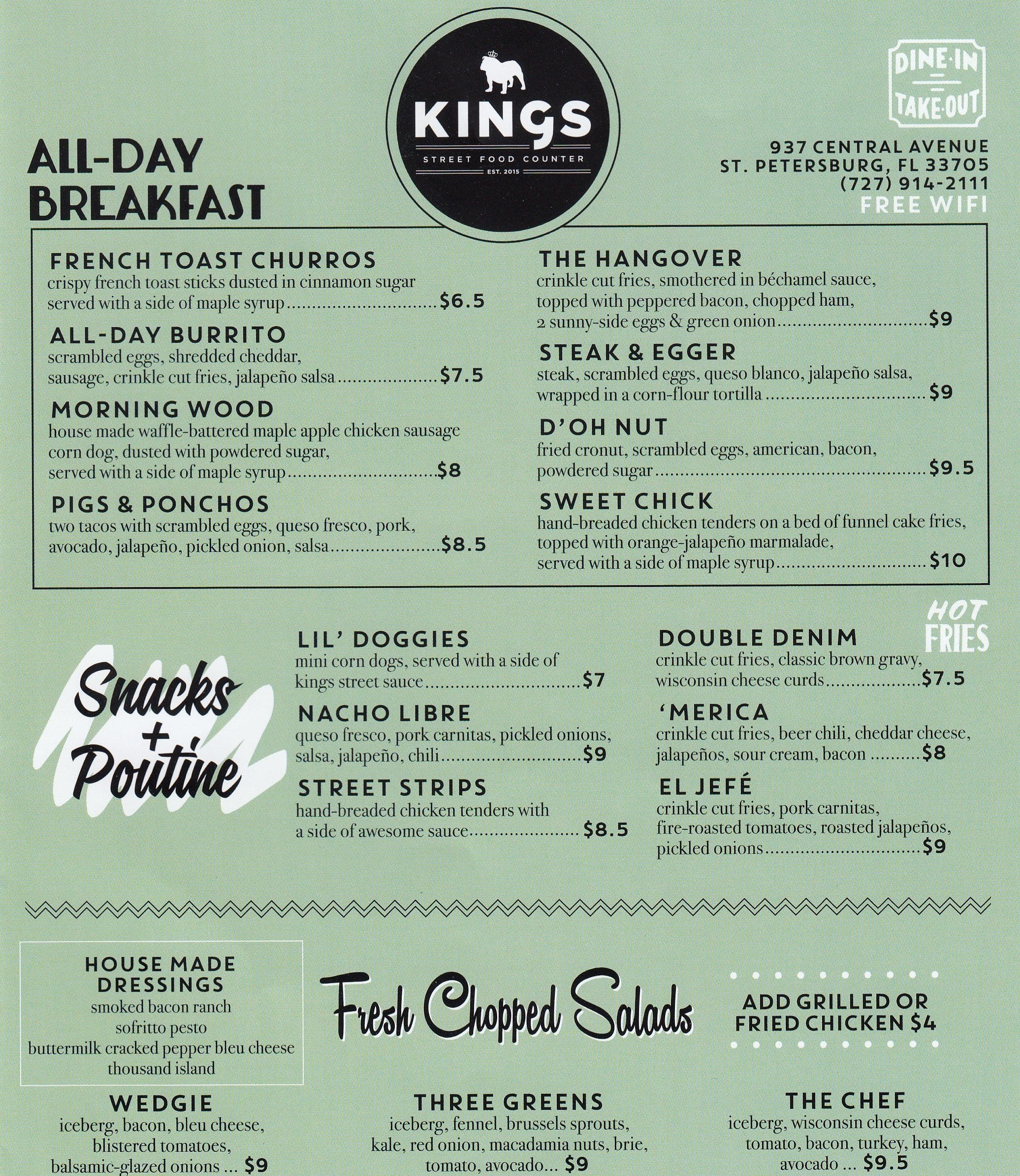 Kings Street Food Counter Menu Urbanspoon/Zomato