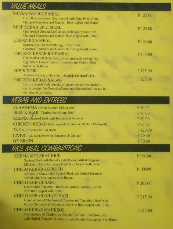 Ababu Persian Kitchen Batasan Hills Quezon City