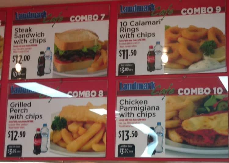 Menu at Landmark Cafe, Silverwater