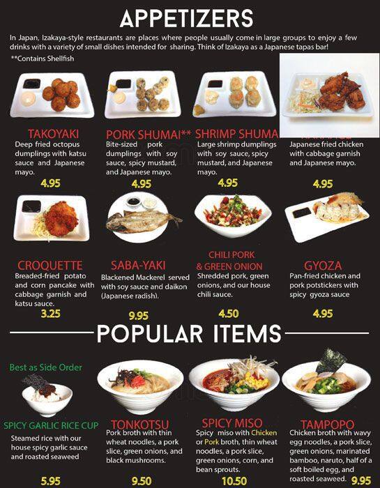 Samurai Noodle Menu, Menu for Samurai Noodle, International District