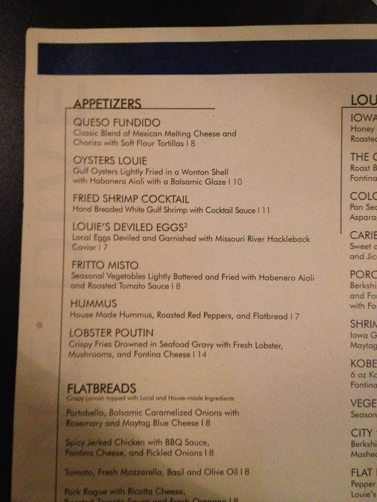 Louie's Wine Dive Menu, Menu for Louie's Wine Dive, Kingman Place