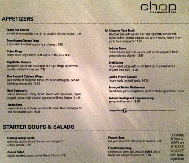 sloppy chops menu