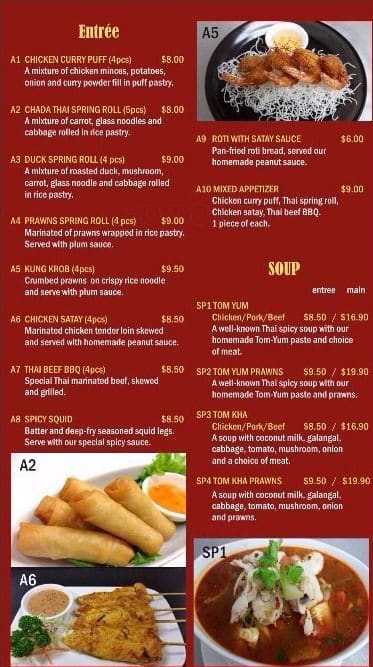 Chada Thai Menu, Menu For Chada Thai, Pakuranga, Auckland - Menumania ...