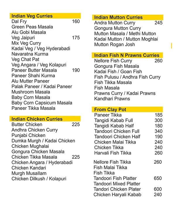 Fishland Restaurant menu