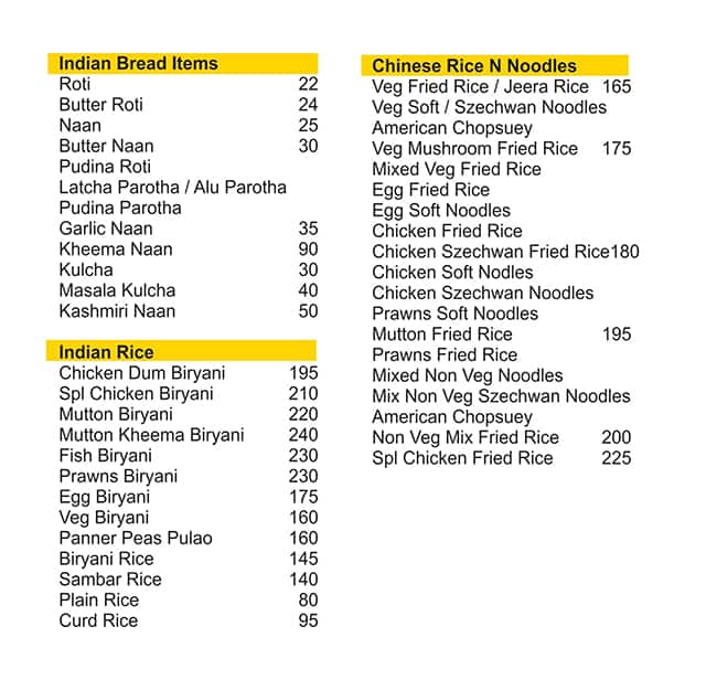 Fishland Restaurant menu