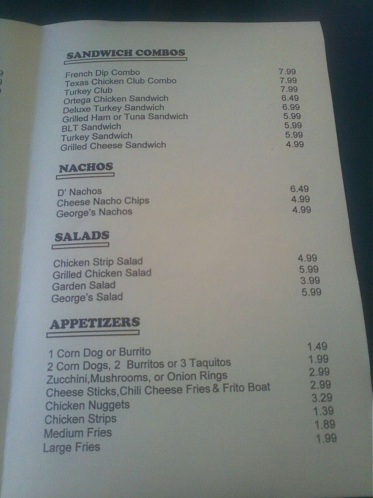 Menu at Dairy Snack Drivein restaurant, Parlier