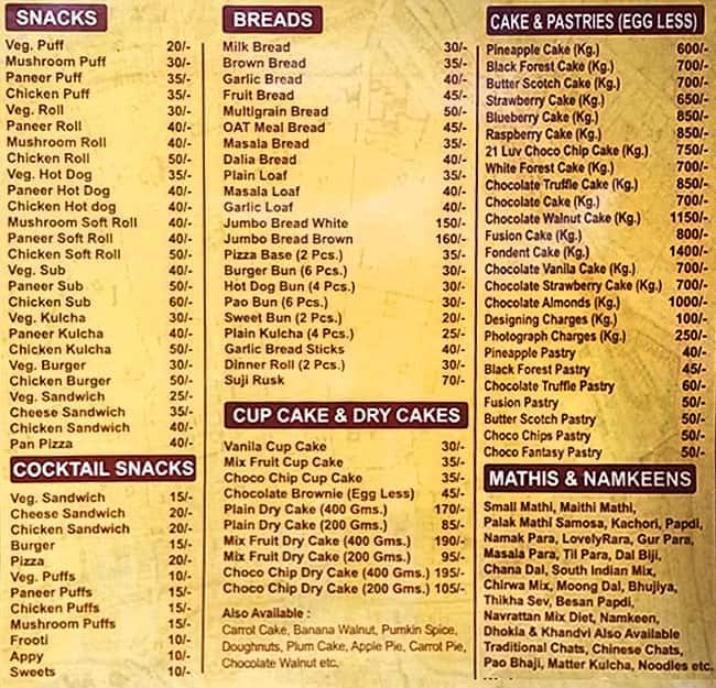 Menu of Breadz, Kaushambi, Ghaziabad