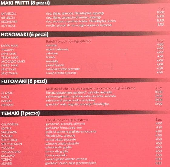 Menu di KENJI LIGHT 