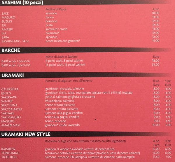 Menu di KENJI LIGHT 