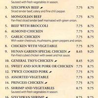 Hunan Garden Restaurant Menu Menu Para Hunan Garden Restaurant