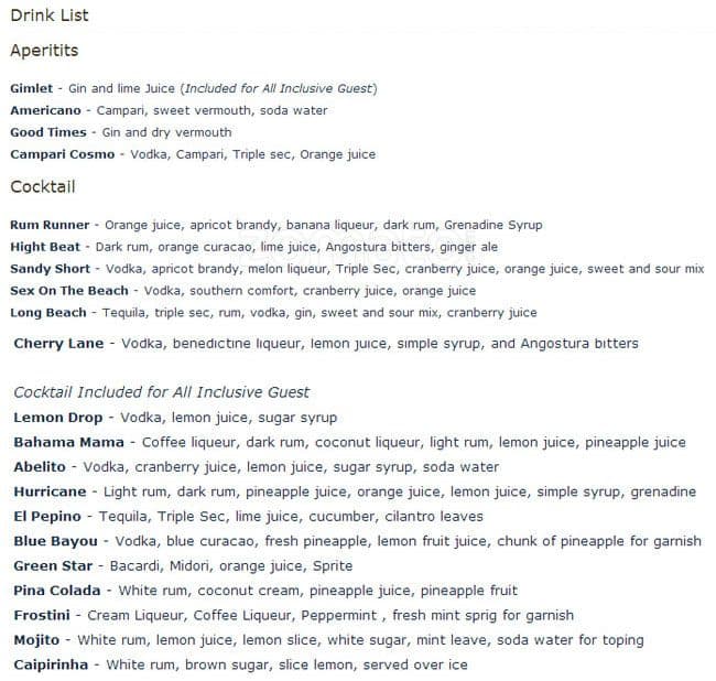 Coconuts Pool Bar Grand Mirage Resort Thalasso Menu Zomato Indonesia