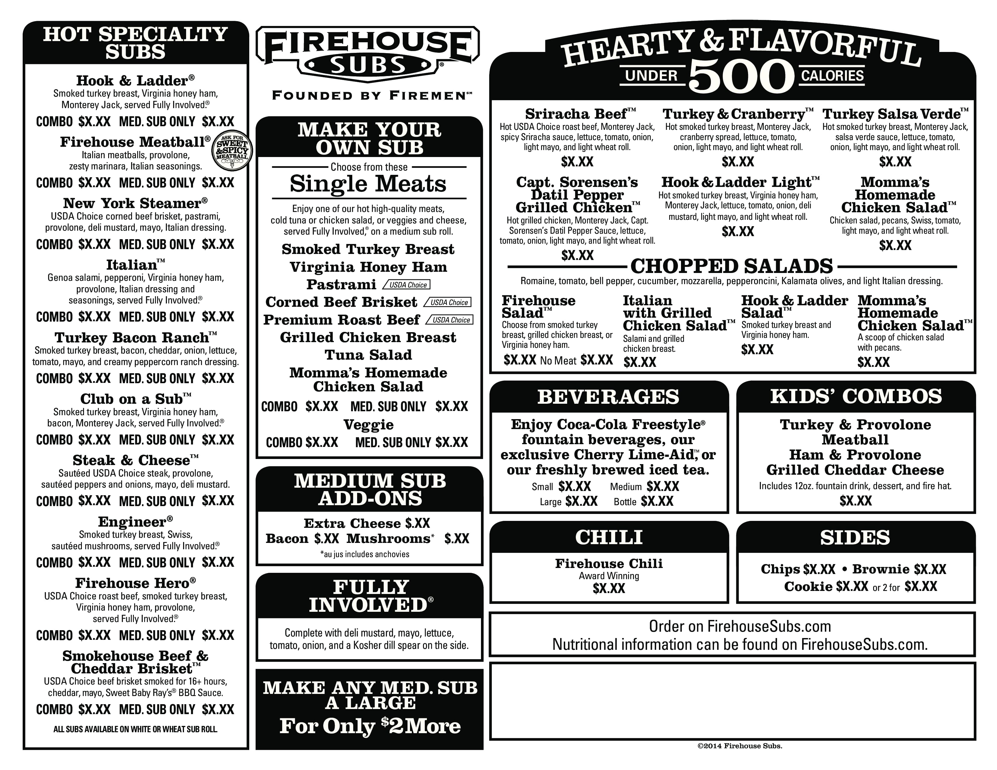 Firehouse Subs Menu, Menu for Firehouse Subs, Overland Park, Kansas ...