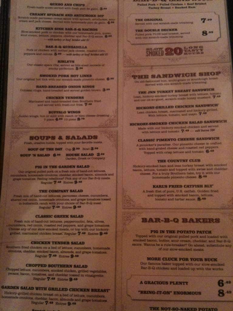 Jim 'N Nick's Bar-B-Q Menu - Urbanspoon/Zomato