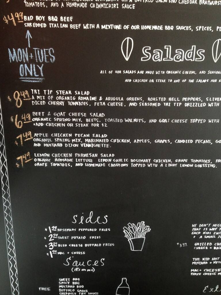 Menu at Cubby's Chicago Beef restaurant, Provo