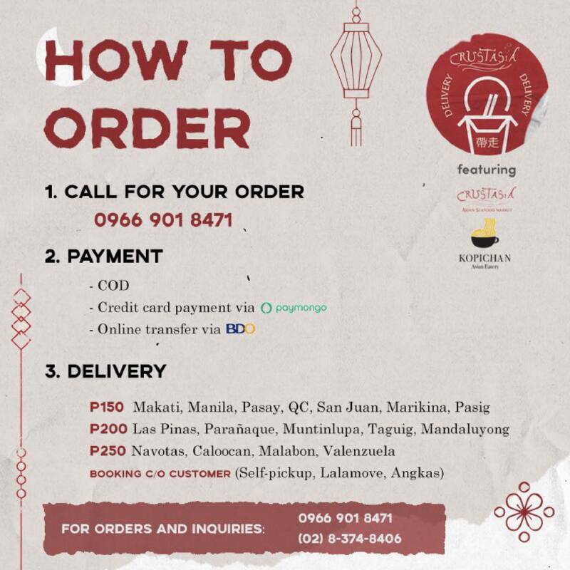 Menu at Crustasia Asian Seafood Market, Pasay