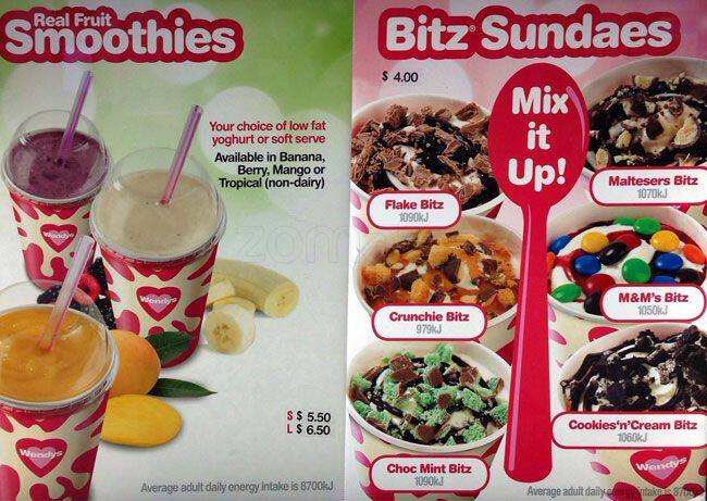 Wendy's menu