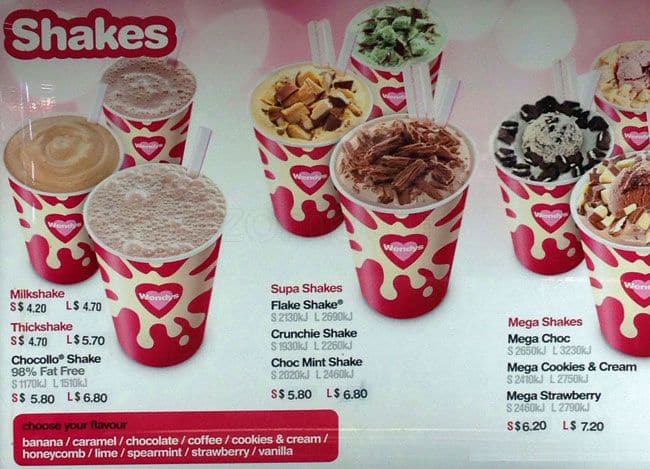 Wendy's menu