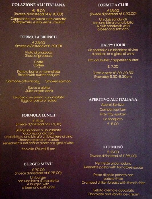 Menu di UNAHOTELS Decò 
