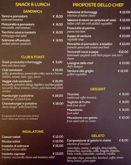 Menu di UNAHOTELS Decò 
