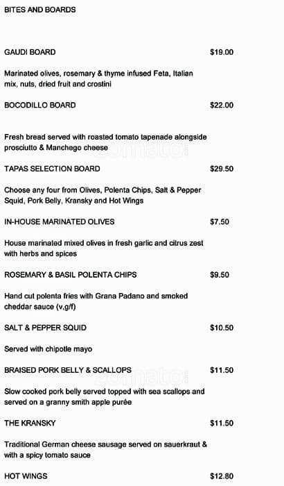 The Claremont Hotel Menu, Menu for The Claremont Hotel, Claremont ...