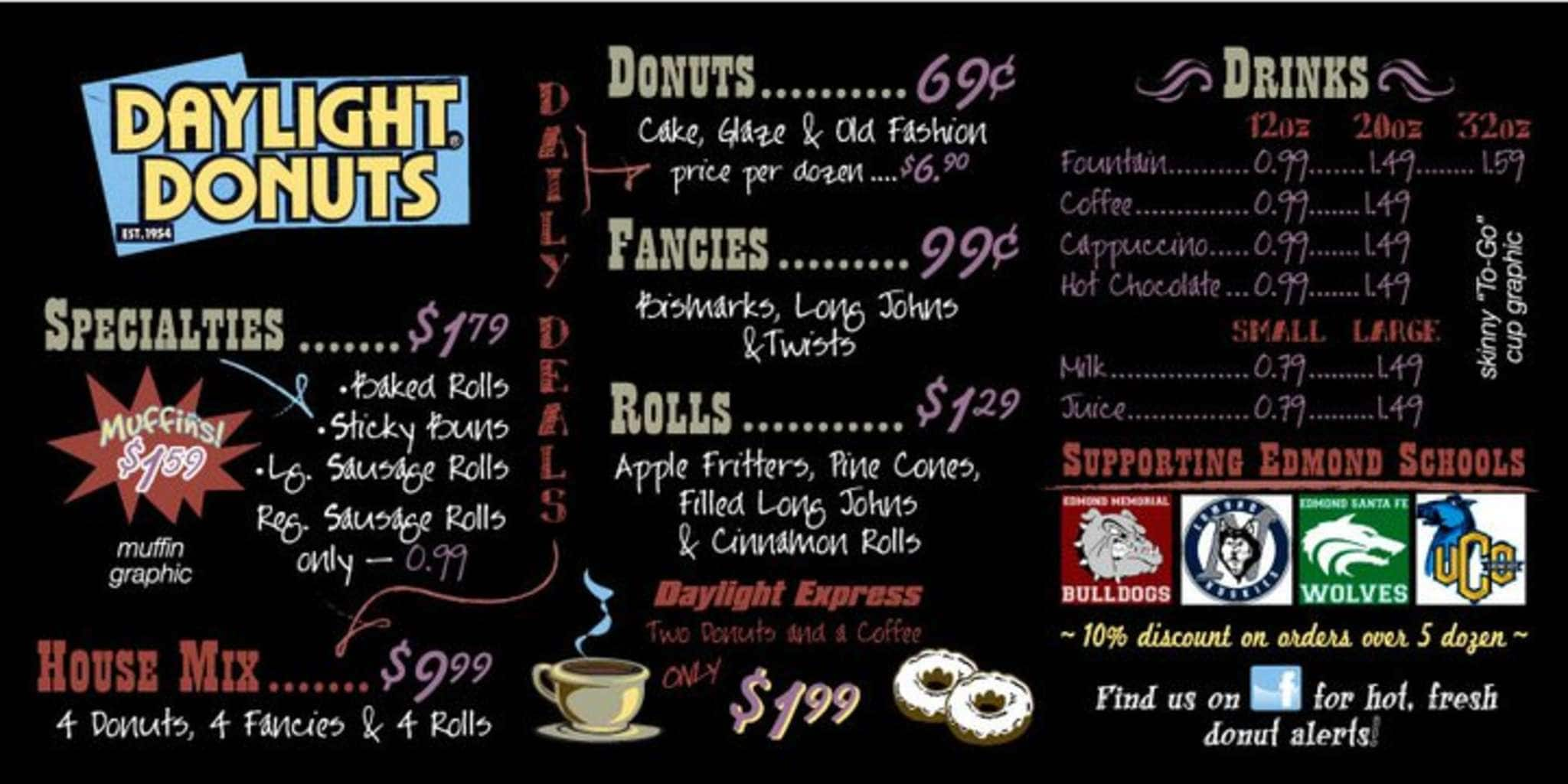 Daylight Donuts On Danforth Menu Urbanspoonzomato