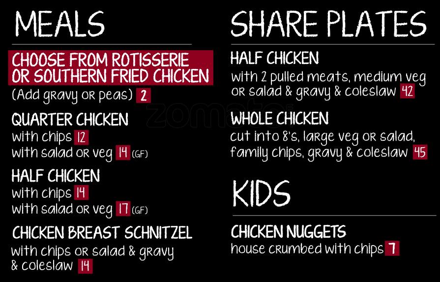 La Rotisserie Menu, Menu for La Rotisserie, Broadbeach, Gold Coast