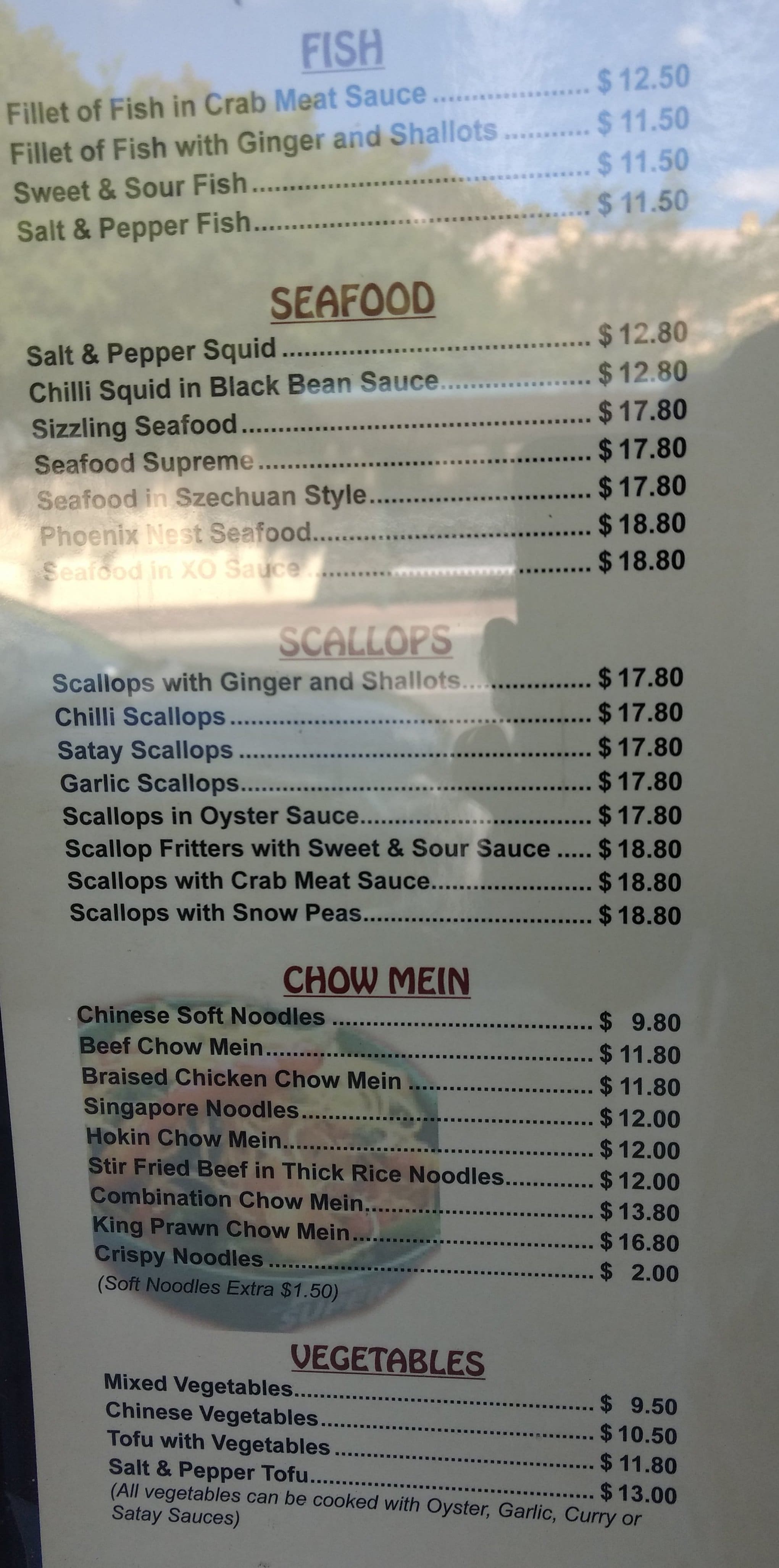 Menu at New Flower Drum restaurant, Campbelltown
